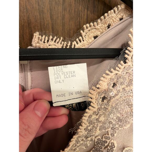 Tadashi Shoji Embroidered Sequin Dress, Size 2P - Picture 7 of 9